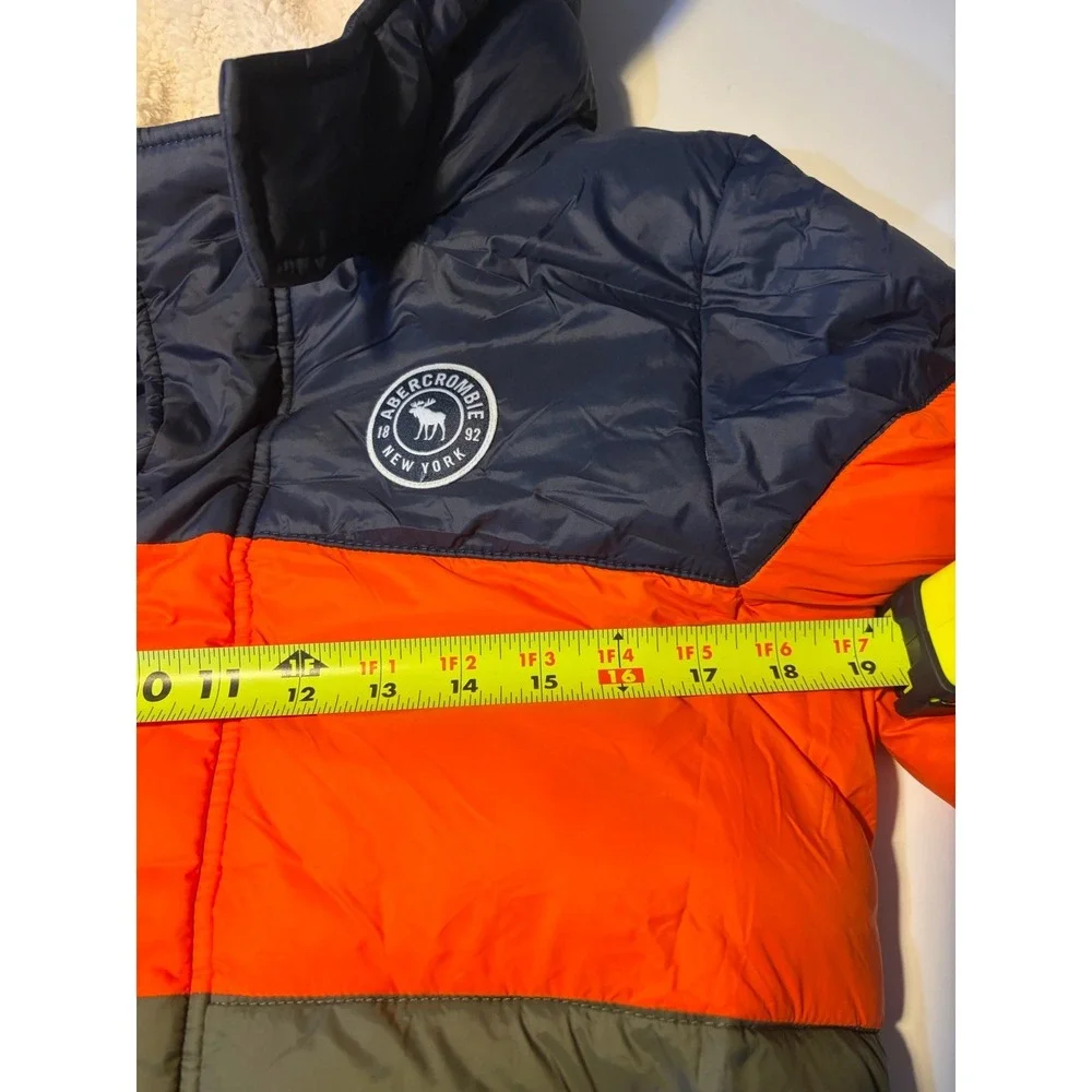 Abercrombie Kids Colorblock Sherpa-Lined Puffer Jacket Size 13/14  Hoodie Coat